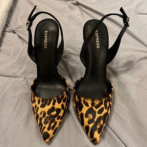 Express cheetah print heels